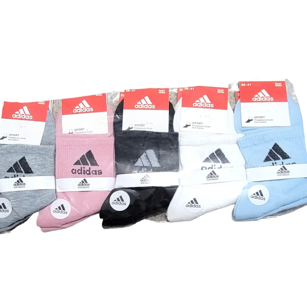 Adidas ankle women socks 10 Pairs , Size 36-41‎  blue ,white,black,pink,gray